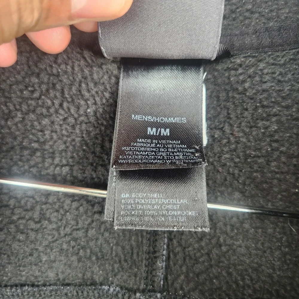 The North Face Men's Medium Denali Fleece Jacket Black Grey Full Zip Hiking Coat